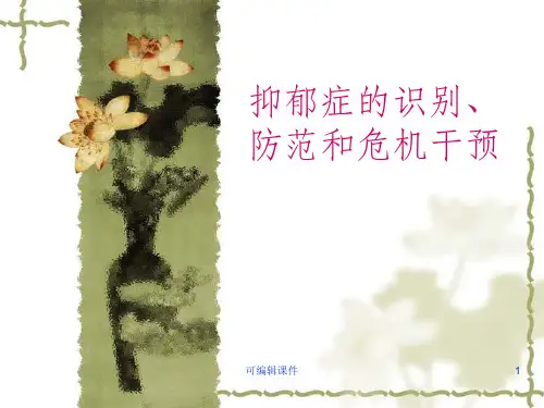 抑郁症的识别、防范和危机干预ppt课件