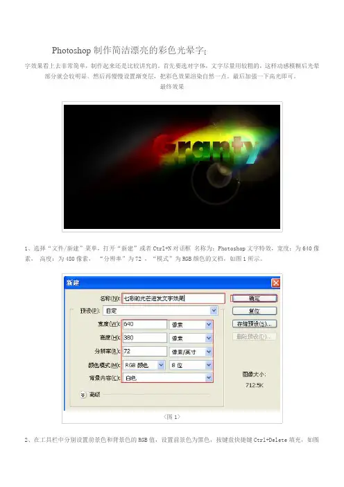 PS制作简单漂亮彩色光晕字