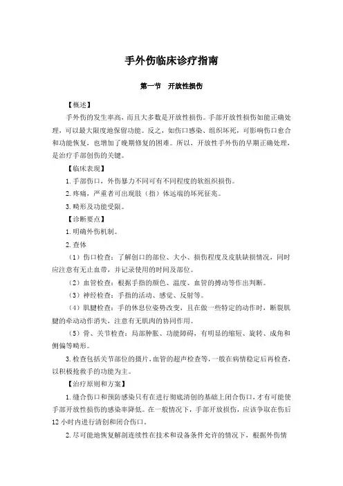 手外伤临床诊疗指南
