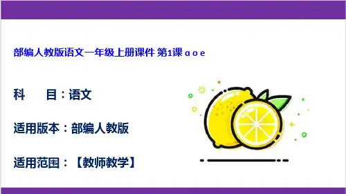 部编人教版语文一年级上册课件 第1课 ɑ o e