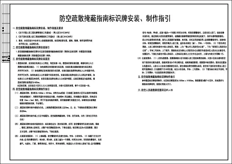 防空疏散掩蔽指南标识牌安装，制作指引