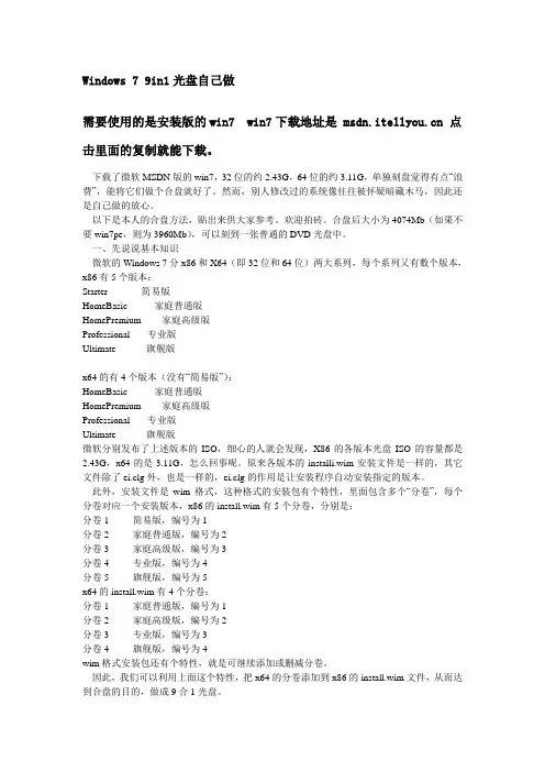 win7 9in1 9合1 光盘整合