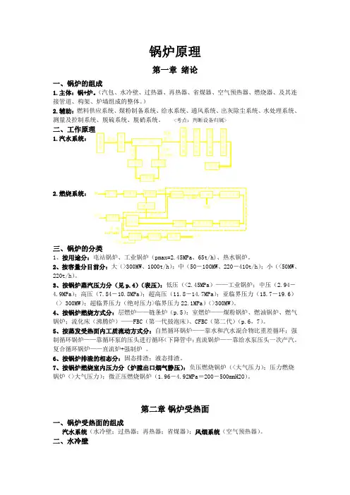锅炉原理复习资料