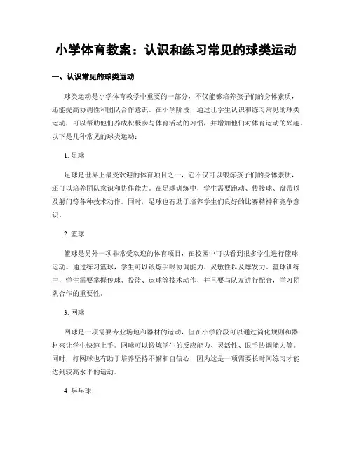 小学体育教案：认识和练习常见的球类运动