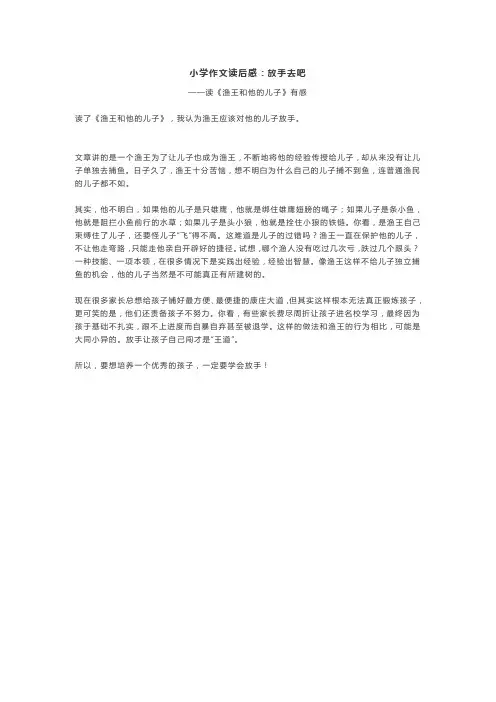 小学作文读后感：放手去吧