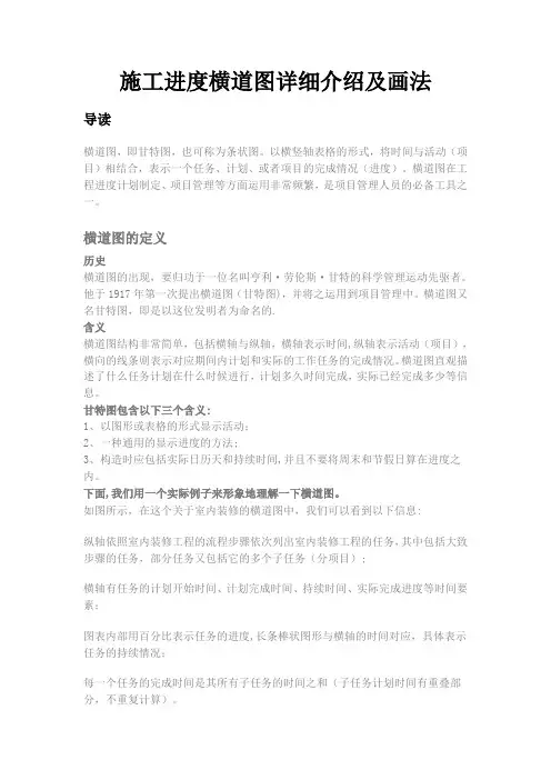 施工进度横道图详细介绍及画法