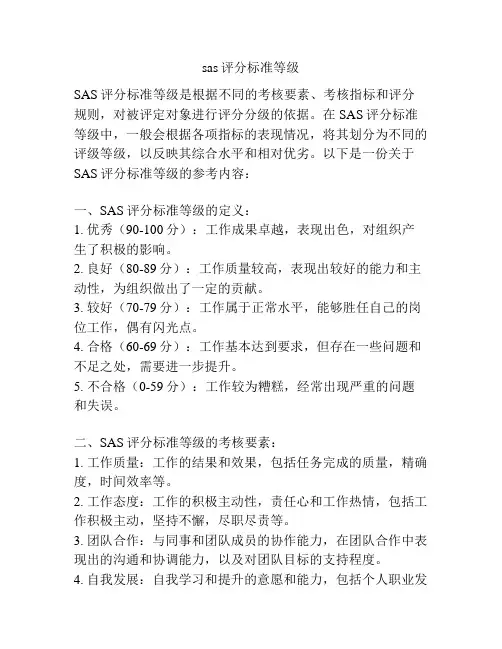 sas评分标准等级