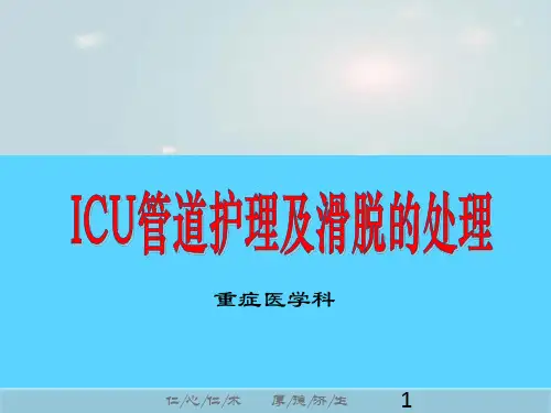 ICU管道护理及滑脱的处理ppt课件