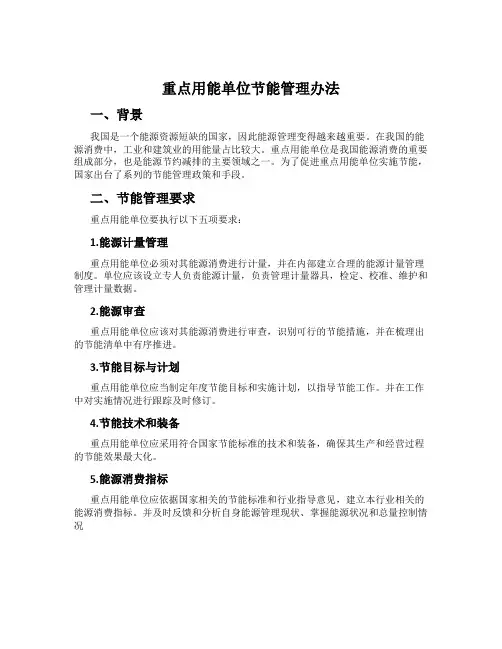 重点用能单位节能管理办法