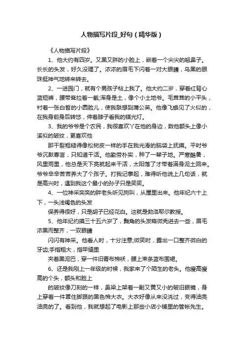 人物描写片段_好句（精华版）