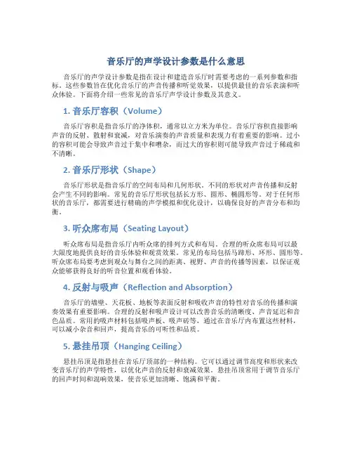 音乐厅的声学设计参数是什么意思