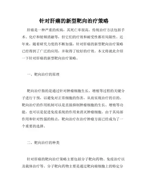 针对肝癌的新型靶向治疗策略