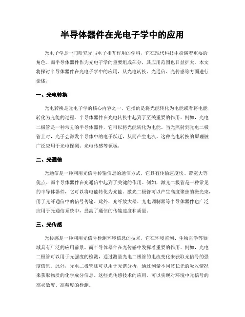 半导体器件在光电子学中的应用