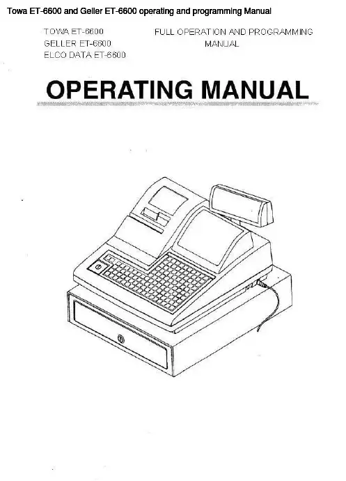 Towa ET-6600和Geller ET-6600操作与编程手册说明书