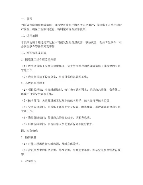 隧道施工综合应急预案