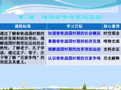 人教版高一历史必修中外历史纲要上第一单元第2课 诸侯纷争与变法运动(共25张PPT)