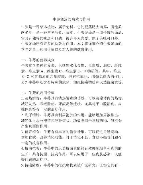 牛蒡煲汤的功效与作用