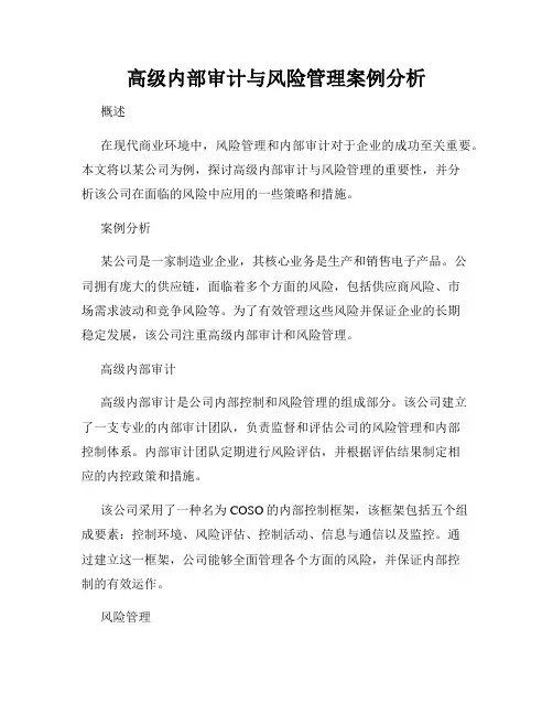 高级内部审计与风险管理案例分析