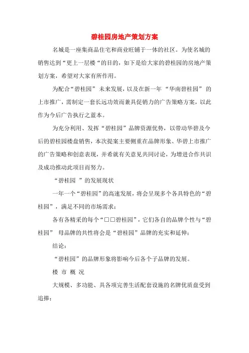 碧桂园房地产策划方案