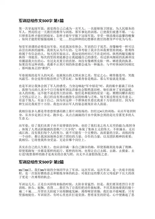 军训总结作文500字(精选22篇)