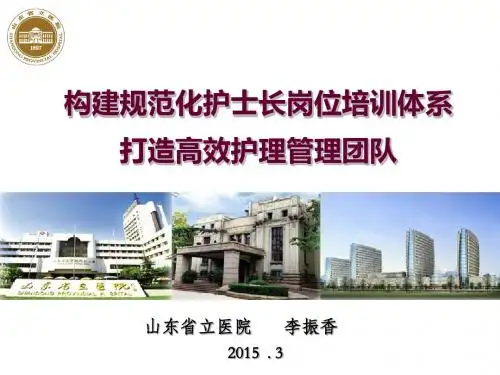 李振香主任,构建护士长管理培训体系 ppt课件