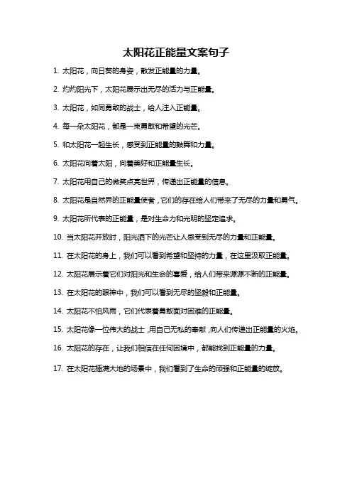 太阳花正能量文案句子