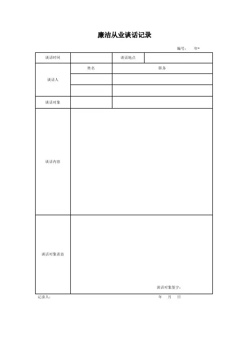 各类谈话记录表格
