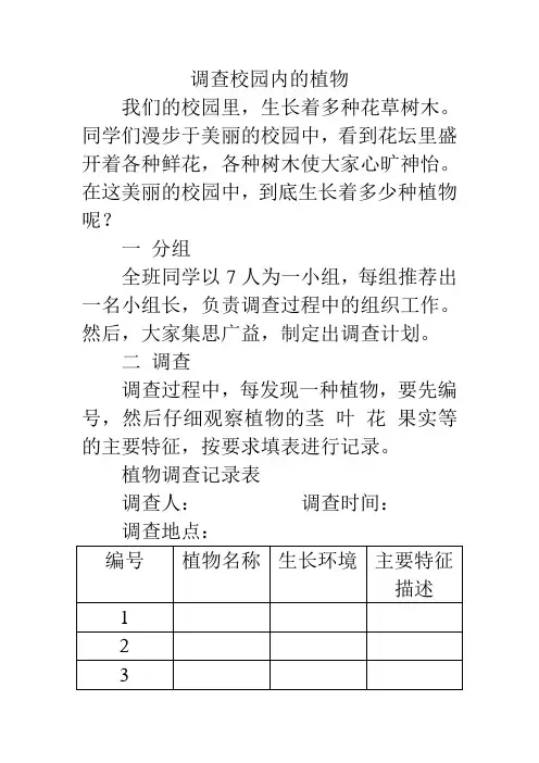 调查校园内的植物
