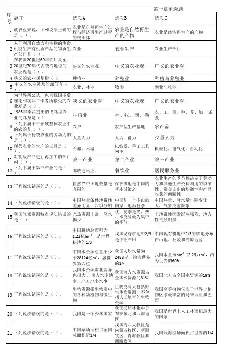 农业经营与管理第一章题库