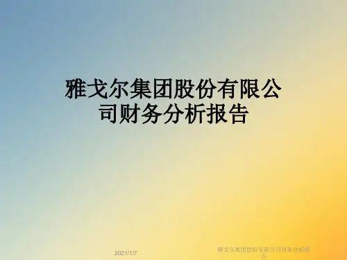 雅戈尔集团股份有限公司财务分析报告