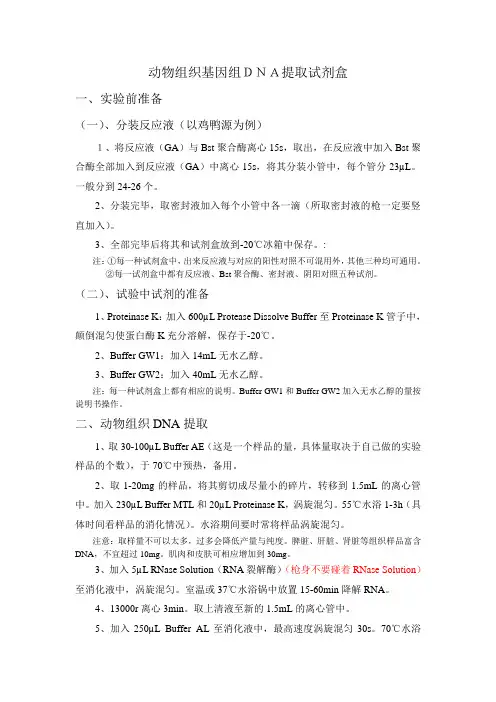 动物荧光定量PCR检测方法