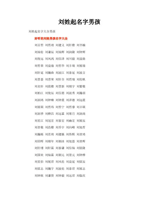 刘姓起名字男孩