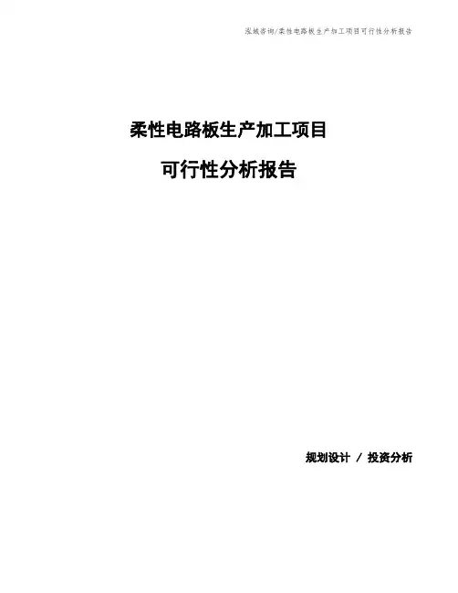柔性电路板生产加工项目可行性分析报告