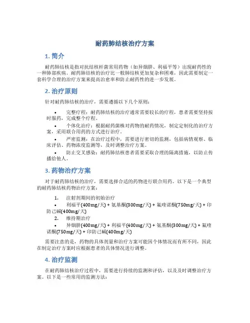 耐药肺结核治疗方案