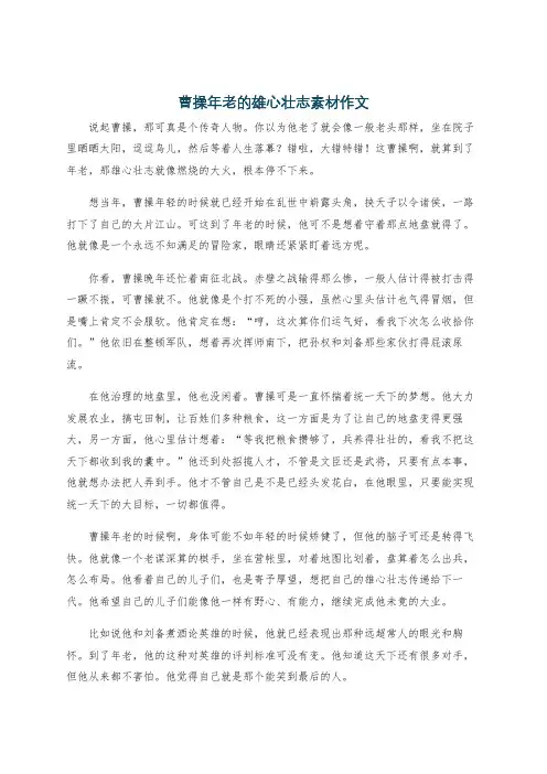 曹操年老的雄心壮志素材作文