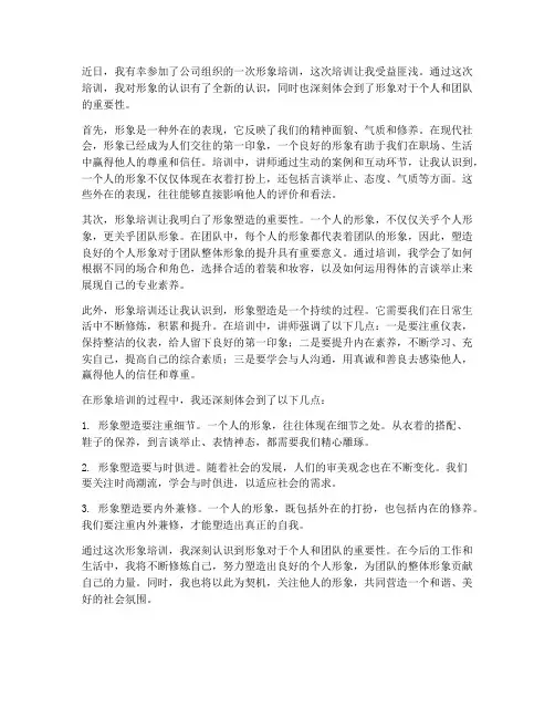 关于形象培训的感想
