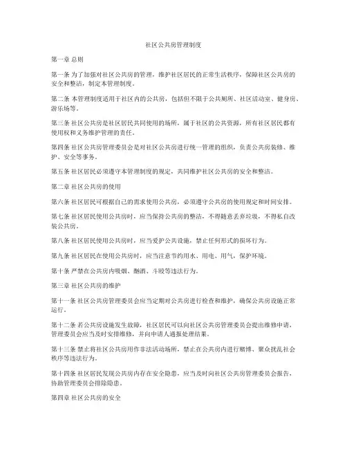 社区公共房管理制度