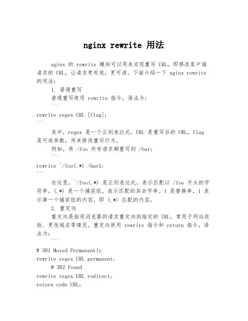 nginx rewrite 用法