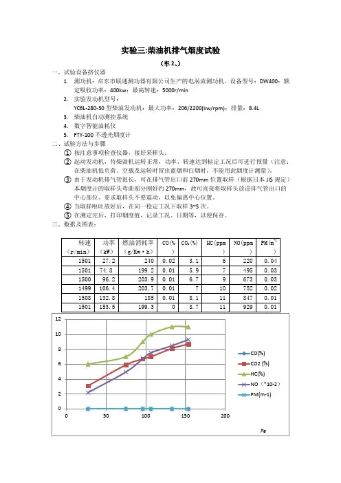 3、柴油机排气烟度试验