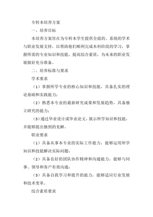 专转本培养方案