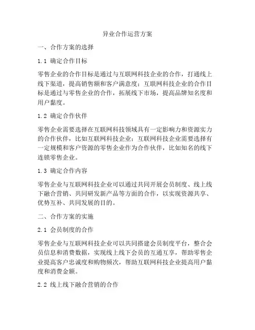 异业合作运营方案