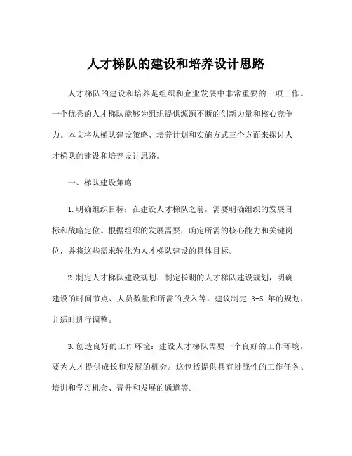 人才梯队的建设和培养设计思路