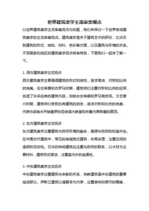世界建筑美学主流审美观点
