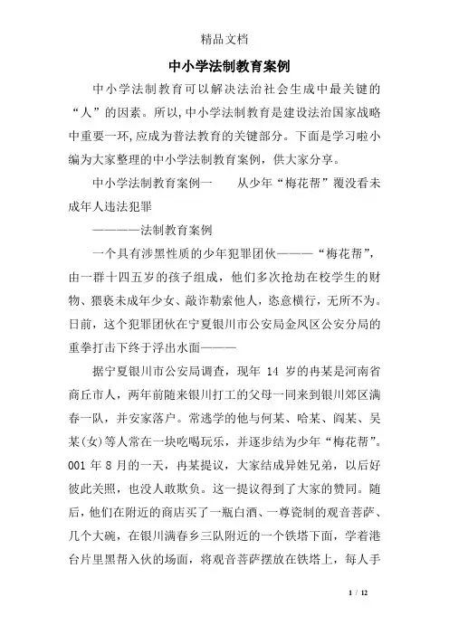 中小学法制教育案例