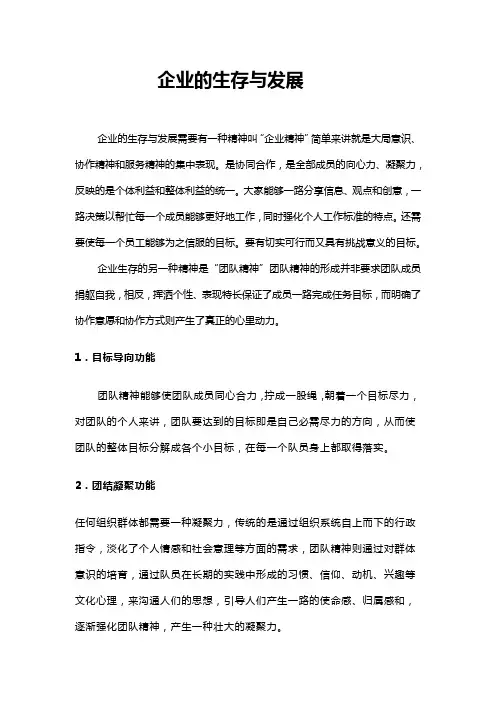 企业的生存与发展