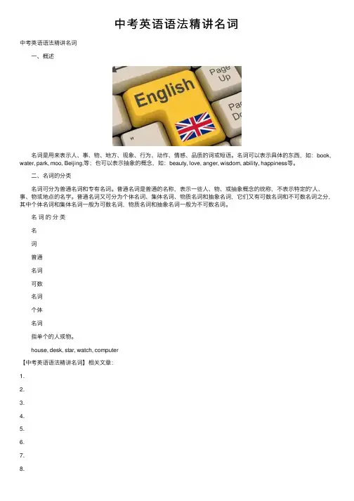 中考英语语法精讲名词