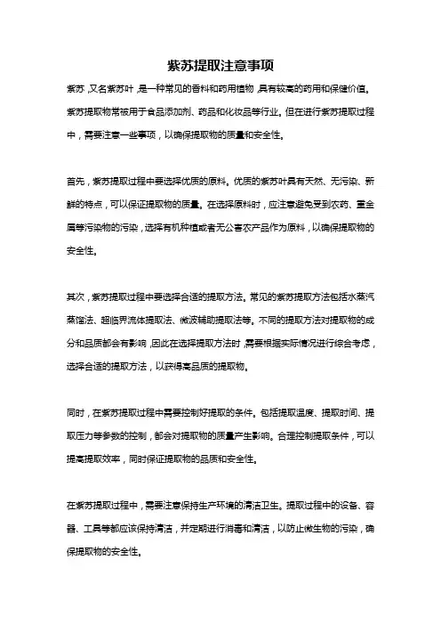 紫苏提取注意事项