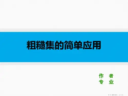 粗糙集的简单应用解析
