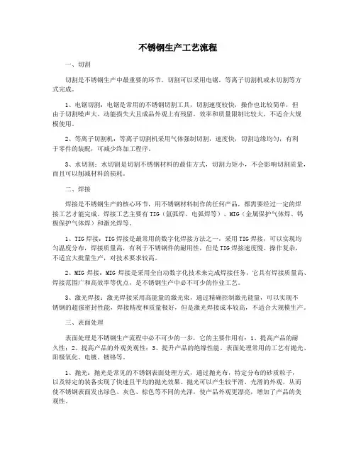 不锈钢生产工艺流程