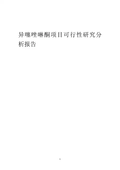 【可行性报告】2023年异噻唑啉酮项目可行性研究分析报告